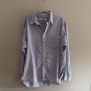 John Henry Light Blue and White Striped Shirt